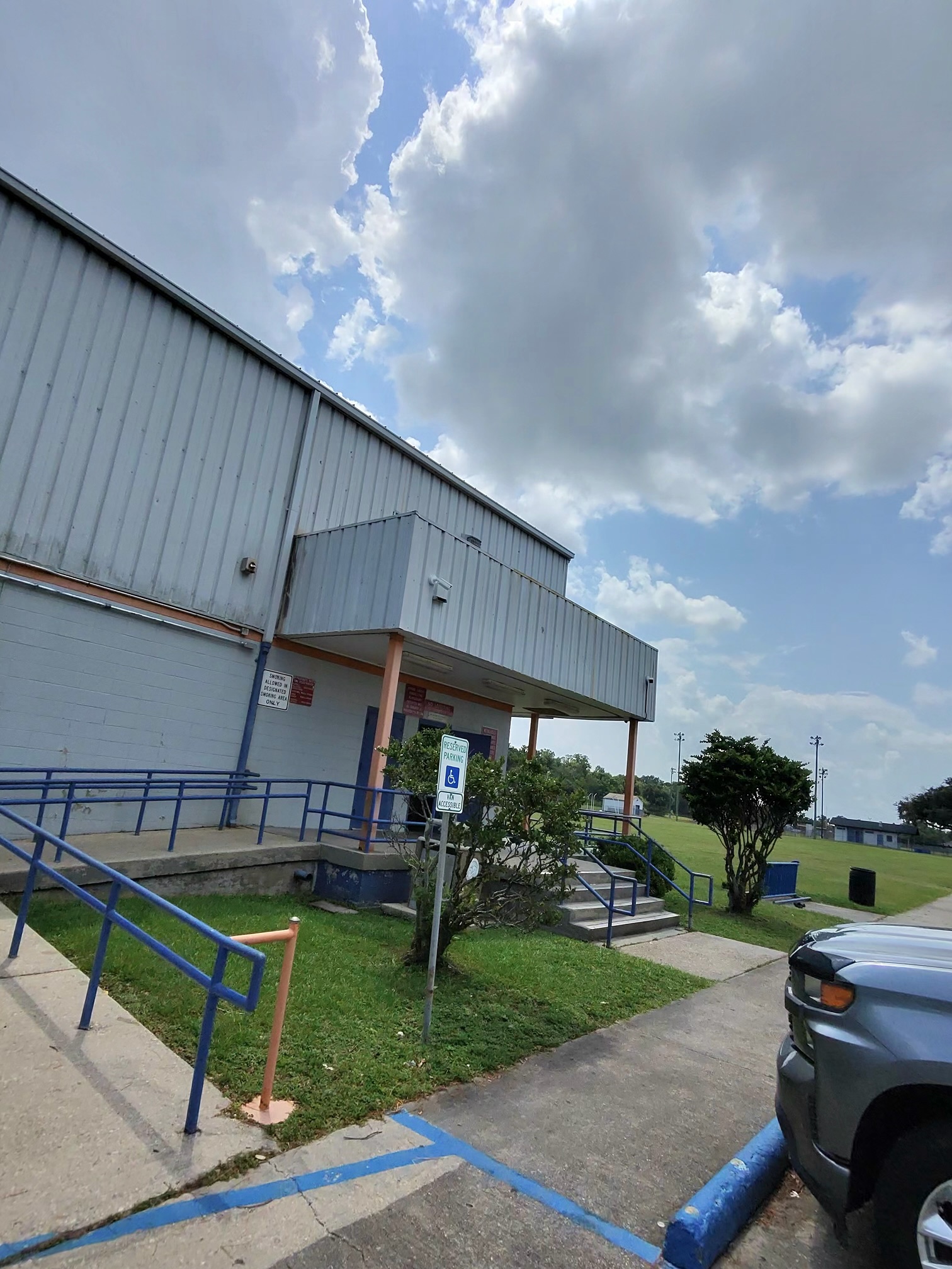 Actual Johnny Jacobs gym entrance and accessible approach