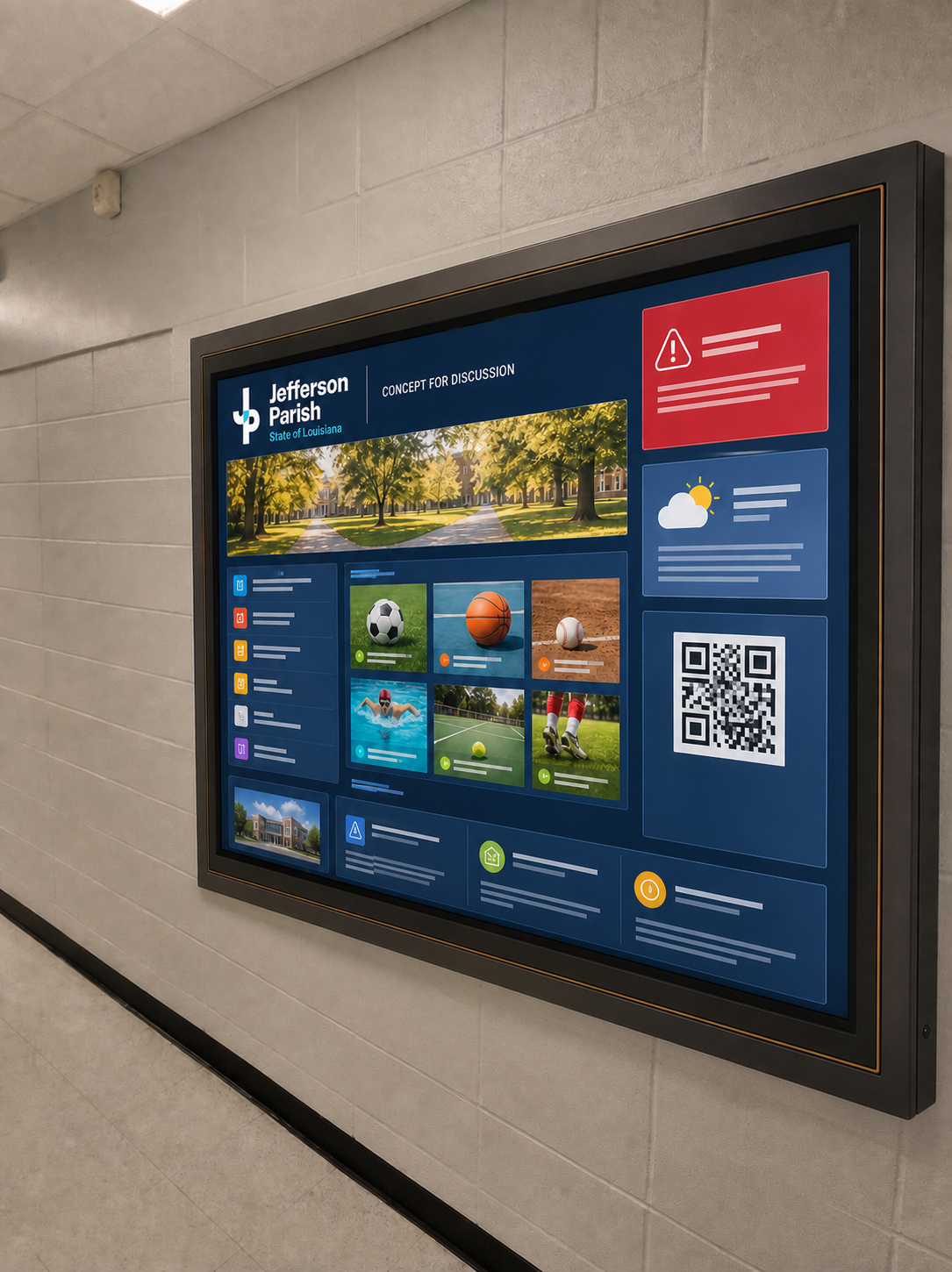 Original Jefferson Parish information signage mockup